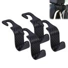 Gancho de encosto de cabeça para assento de carro Amooca S Type S, quadriculado, preto, pacote com 4