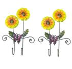 Gancho de Ferro Duplo Para Chapeu Bolsa Bone Enfeite Flor Amarela Pendura Kit Com 2 (pt-c-g)