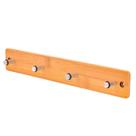 Gancho de Parede Adesivo 4 hastes Rústico Bambu e Inox 33cm Gancho de Parede Adesivo 4 hastes Rústico Bambu e Inox 33cm