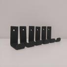 Gancho De Parede De Ferro Industrial 5x7cm Preto 6pçs + Buchas e Parafusos