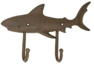 Gancho de parede Moby Dick Shark Cast Iron, marrom antigo, 30x18x5cm