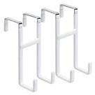 Gancho de Porta Dntorx 2 Unidades, Alta Resistência, Metal Branco