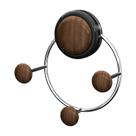 Gancho de ventosa Heavy Duty Walnut Black Iron Wood Beads