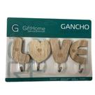Gancho Decorativo LOVE - Metal e MDF - GAN-73