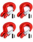 Gancho deslizante Clevis com trava QWORK, pacote com 4 unidades, limite de carga de 2 t