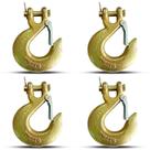 Gancho deslizante Clevis V-chen de aço G70 de 1/2" com trava de segurança, pacote com 4
