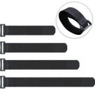 Gancho e laço de nylon reutilizáveis Cinch Straps TTSAM, pacote com 20 unidades pretas