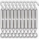 Gancho e olhal Taci 304 em aço inoxidável M6 com tensor (10 unidades) Gancho e olhal Taci 304 em aço inoxidável M6 com tensor (10 unidades)
