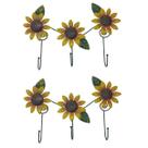 Gancho Metal Flor Girassol Kit 4 Uni Enfeite Parede Pendura Bolsa Bone Chapeu Organizaçao Multiuso Decoraçao Quarto Sala Casa