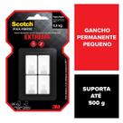 Gancho Pequeno SCOTCH Branco com 4 Unidades 3M Gancho Pequeno SCOTCH Branco com 4 Unidades 3M