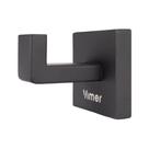 Gancho Porta-Toalha Banheiro de Parede Preto Aço Inox Vimer