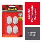 Gancho SCOTCH Branco Pequeno 4 Unidades 3M