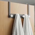 Ganchos c/4 Organizador De Porta Metal Preto Suporta 10kg