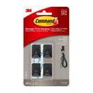 Ganchos de Almacenamiento Command Pequeños Acabado Mate Negro Paquete de 4