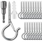 Ganchos de armazenamento FSAH 24 PCS Parafuso Q-Hooks com fivela