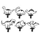 Ganchos de armazenamento OYEFLY Dinosaur Metal, 6 peças, pretos