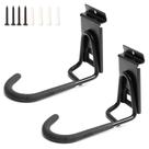 Ganchos de bicicleta HOSKO Slatwall Heavy Duty PVC com revestimento preto (pacote com 2)