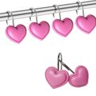 Ganchos de cortina Actpe Heart Shape 12 unidades rosa à prova de ferrugem