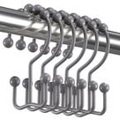 Ganchos de cortina de chuveiro Titanker Metal resistente à ferrugem cinza x12