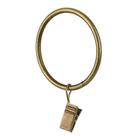 Ganchos de cortina Hanitronic Antique Brass 30 unidades para haste de 1,5 a 1,75 polegadas