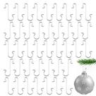 Ganchos de enfeite de Natal Zanzike, pacote com 200, metal, 3 cm, prata