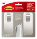 Ganchos de haste de cortina Command Satin Nickel 4 kg com adesivo