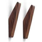 Ganchos de madeira montados na parede COCOYA Natural Walnut, conjunto de 2