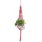 Ganchos de ornamento de férias vermelho jardim planta cabide decoração macramê pendurado plantador cesta corda suporte de vaso de flores