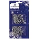 Ganchos de ornamento Elevate Essentials Silver Swirl Hook 40 ct