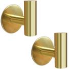 Ganchos de parede Biomoty Brushed Gold Adhesive, 2 pacotes, aço inoxidável