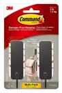 Ganchos de parede Command Medium Matte Black, 2 ganchos + 4 tiras