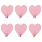 Ganchos de Parede Decorativos em Formato de Coração JTMyaota - Pacote com 6 (Rosa Claro)