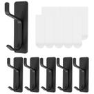 Ganchos de Parede Dntorx 6 Peças Preto Alumínio Sem Furação 8x3 cm