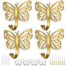 Ganchos de Parede Majewel Borboleta Alta Resistência Dourado 20 lb
