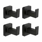 Ganchos de Parede VerveoGemdy Preto Fosco Quadrado 4 Peças