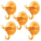 Ganchos de ventosa Antimbee Transparent Orange, pacote com 5