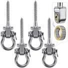 Ganchos giratórios SELEWARE Heavy Duty em aço inoxidável de 1500 libras, pacote com 4