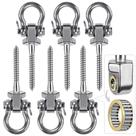 Ganchos giratórios SELEWARE Heavy Duty em aço inoxidável de 1500 libras, pacote com 6