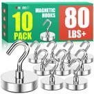 Ganchos magnéticos MIKEDE 36 kg Heavy Duty Earth Magnets 10 unidades