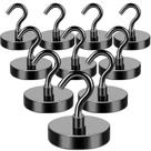 Ganchos magnéticos MIKEDE Black Heavy Duty 68 kg, neodímio, pacote com 10