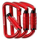 Ganchos Mosquetón FresKaro con cierre automático, aluminio rojo, 8.1 cm, paquete de 3 Ganchos Mosquetón FresKaro con cierre automático, aluminio rojo, 8.1 cm, paquete de 3