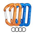 Ganchos Mosquetón GABBRO Resistente 12kN Aluminio 4 Unidades Azul