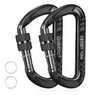 Ganchos Mosquetones GABBRO de Alta Resistencia 12kN (1226 kg) de Aluminio, Paquete de 2