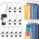 Ganchos organizadores de legging, pacote com 20 unidades de metal com revestimento de borracha