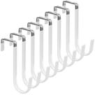 Ganchos Over the Door Hooks FYY, pacote com 8 cabides de porta de metal branco