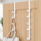 Ganchos Over The Door Kaiferty Metal White com 5 ganchos, 2 pacotes