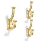 Ganchos para casacos ZAUYX em latão escovado, pacote com 3, 11,4 cm, entrada de quarto