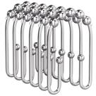 Ganchos para cortinas de chuveiro AmazerBath Chrome Metal 12 unidades