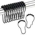 Ganchos para cortinas de chuveiro, anéis, Ansxiy, metal à prova de ferrugem, conjunto de 12 Ganchos para cortinas de chuveiro, anéis, Ansxiy, metal à prova de ferrugem, conjunto de 12