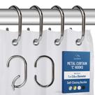 Ganchos para cortinas de chuveiro Blau Marité 12 em metal cromado em forma de C